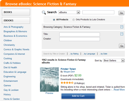 Lulu's Science Fiction & Fantasy section