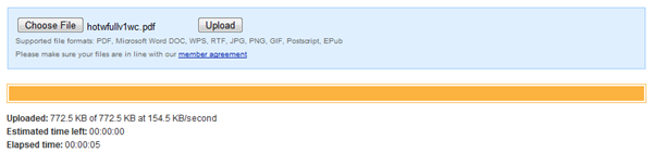 Uploading your eBook status